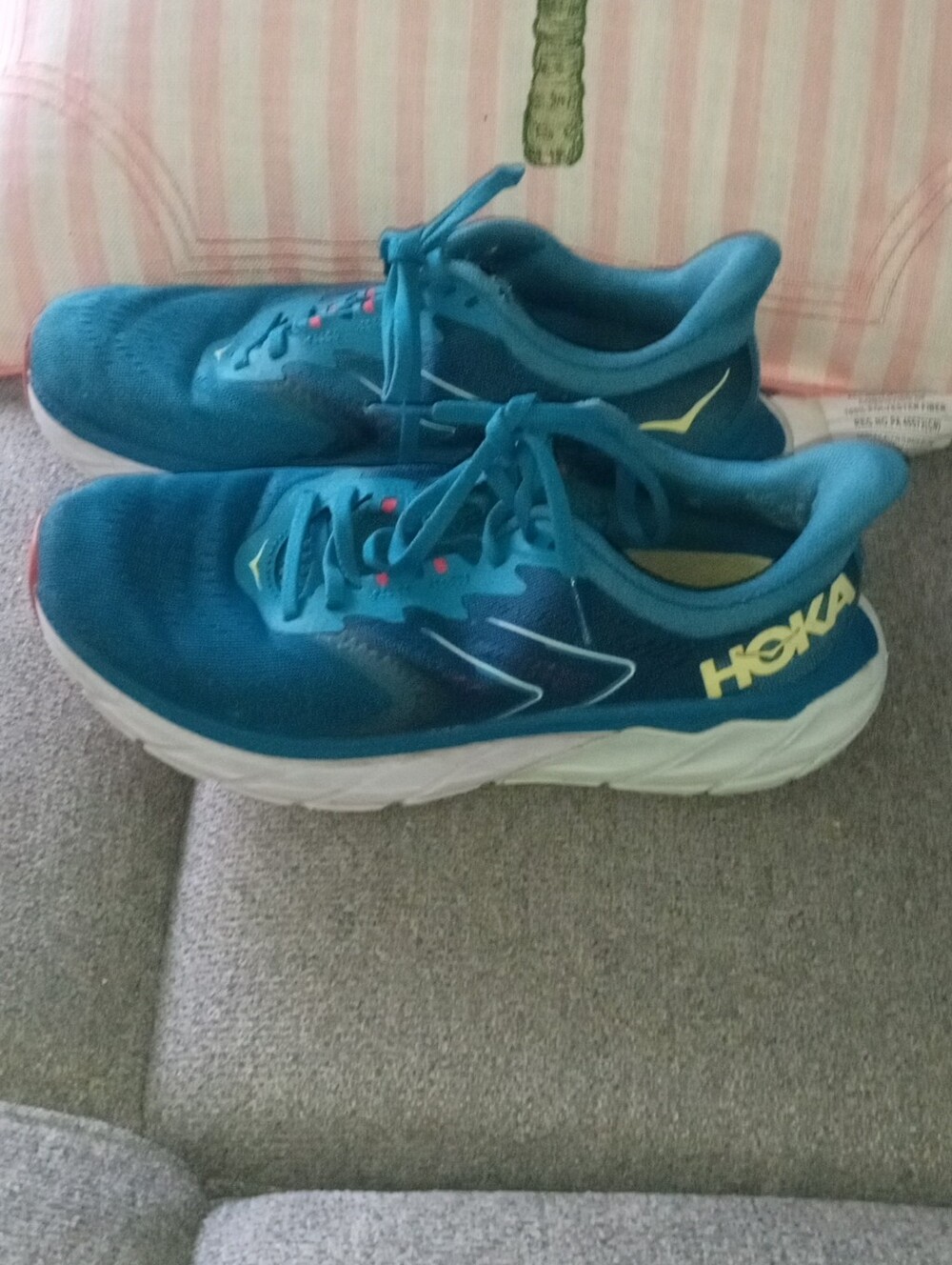Hoka One One Women's Teal and Coral Road Running Shoes